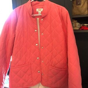 Talbots Quilted, Snap Closure; Coral Jacket, Lovely Color, Size M.